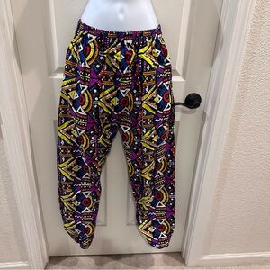 Hand Crafted Vibrant Geometric 80’s MC Hammer Style Pants